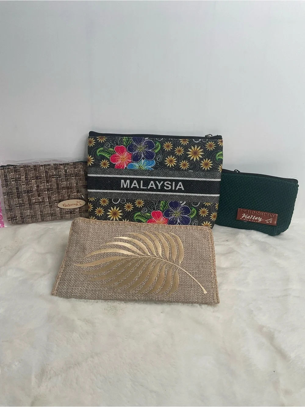 4-Piece Travel Cosmetic & Coin Pouch Set – Malaysia Souvenir, Boracay Wallet